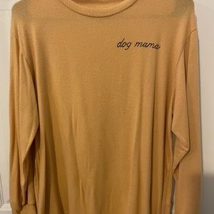 Dog mama soft mustard color sweater